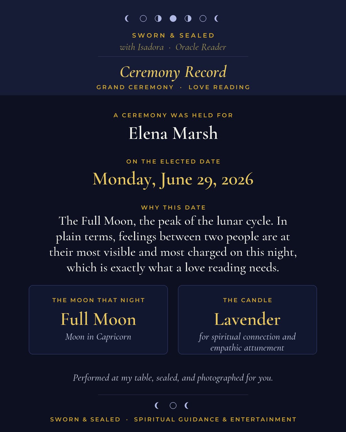 The Ceremony Record